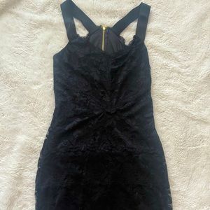 Size S, black lace dress.